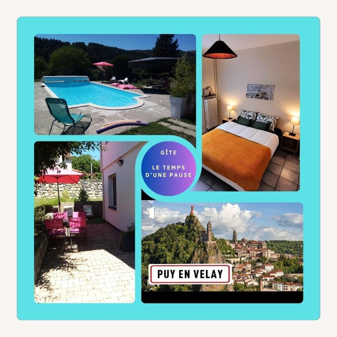 Gite "Le Temps D'Une Pause" Terrasse Et Piscine Coubon Eksteriør bilde